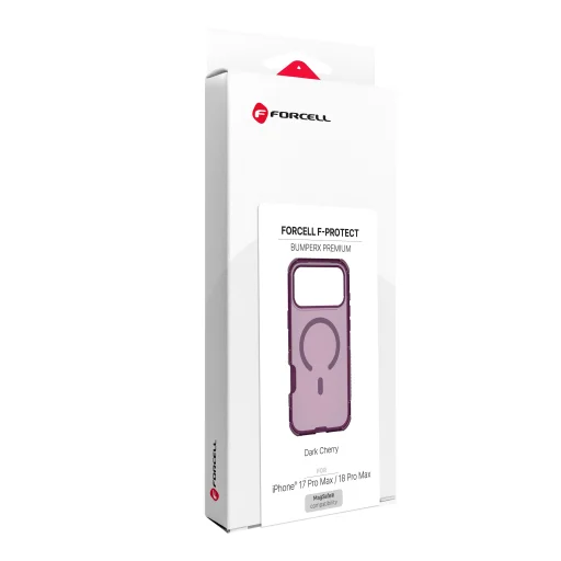  Apple iPhone 18 Pro Max / 17 Pro Max sötét cseresznye Forcell F-Protect BumperX MagSafe kompatibilis tok - 3