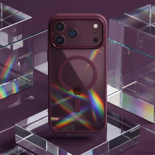 iPhone 17 Pro / 18 Pro tmavočerešňové puzdro TFO Color Clear Mag - 7