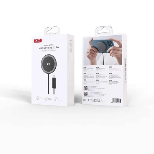 XO JH025 Qi2.2 magnetická bezdrôtová nabíjačka, čierna - 2