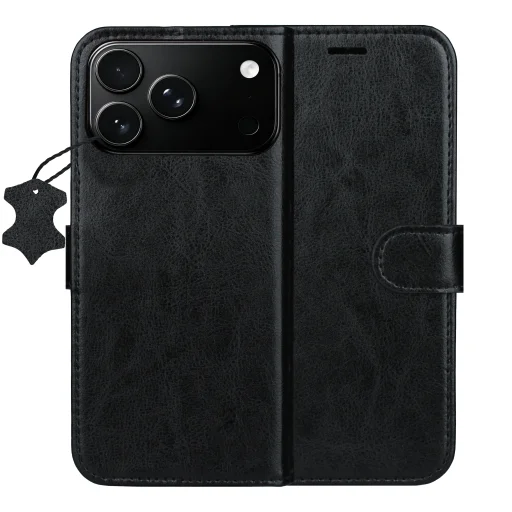 iPhone 17 Pro / 18 Pro 6,3 palca čierne kožené puzdro TFO Smart Luxe - 1