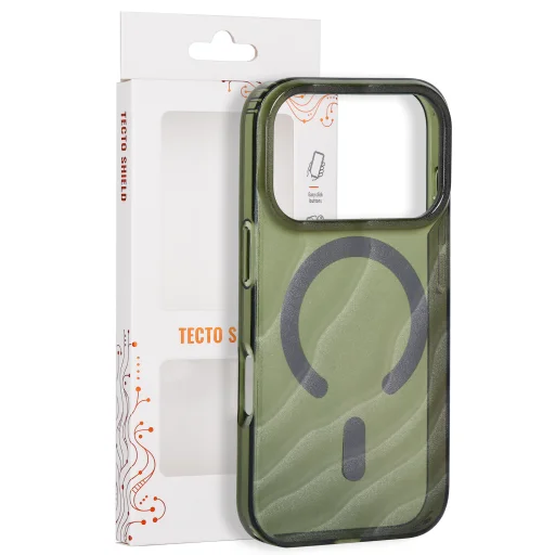 iPhone 17 Pro / 18 Pro, 6,3" tmavo olivovozelené puzdro Tecto Shield Desert Mag - 1