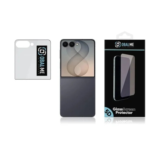 OBAL:ME 5D edzett üveg kijelzővédő Samsung Galaxy Z Flip 8 készülékhez, fekete - 3