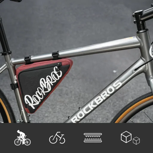 Rockbros G002 Flash Journey 1,4 l červená trojuholníková rámová taška na bicykel - 5