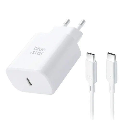 Blue Star sieťová nabíjačka USB-C QC 4.0 / PD 3 A 35 W, s káblom USB-C – USB-C, TFB-TC-25WPD, biela - 2