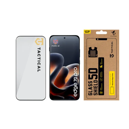 Tactical Glass Shield 5D edzett üveg kijelzővédő Motorola Edge 70 Pro készülékhez, fekete - 3