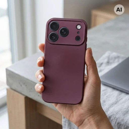  iPhone 18 Pro / 17 Pro Sötét cseresznye Metallic tok - 5