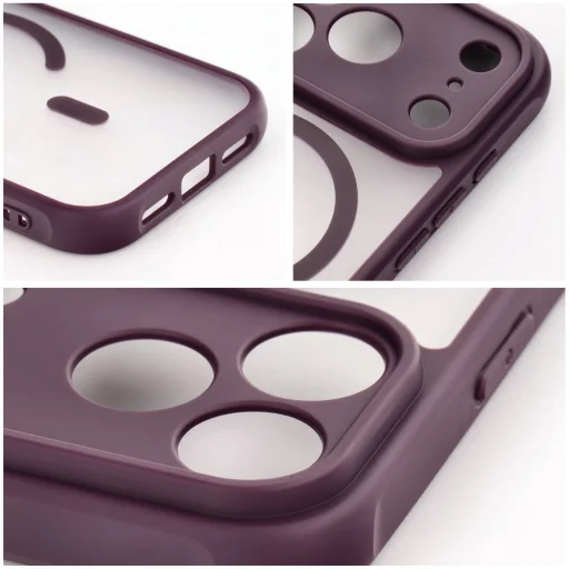  iPhone 18 Pro Max / 17 Pro Max sötét cseresznye Full Matte Mag Cover MagSafe-kompatibilis tok - 5