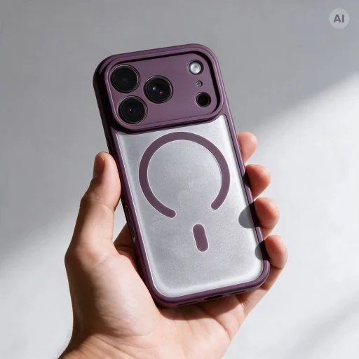 iPhone 18 Pro Max / 17 Pro Max sötét cseresznye Full Matte Mag Cover MagSafe-kompatibilis tok - 3