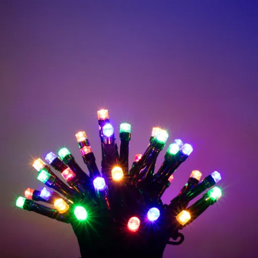 HOME LED128M LED svetelná reťaz, 120 ks farebných LED, 11,9 metra, 8 programov, časovač, sieťové napájanie, exteriérové a interiérové prevedenie - 2