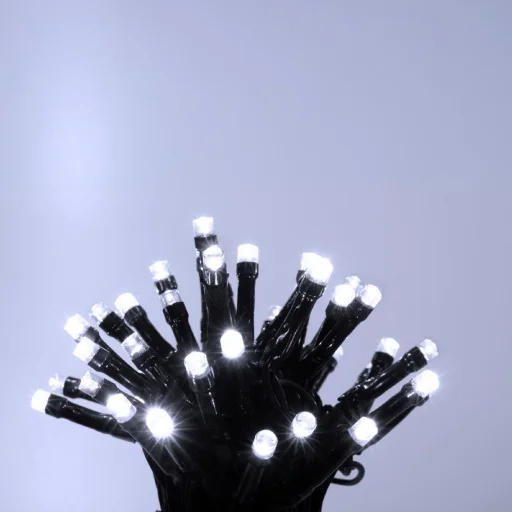 LED svetelná reťaz, 120 LED, 8 funkcií, časovač, studená biela, vonkajšia - 2