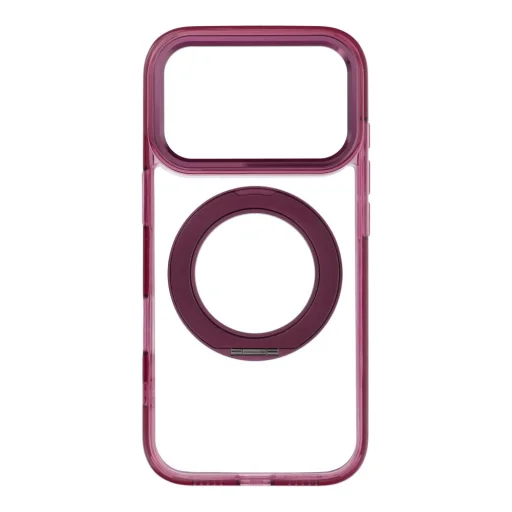 iPhone 18 Pro / 17 Pro tmavo čerešňové puzdro Frame Circle Stand kompatibilné s MagSafe - 1