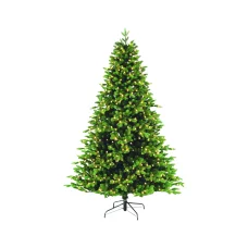 HOME KMF4LED150 umelý vianočný stromček s LED osvetlením, 150 cm, 200 ks teplých bielych LED diód, 8 programov, kovový stojan, interiérové vyhotovenie