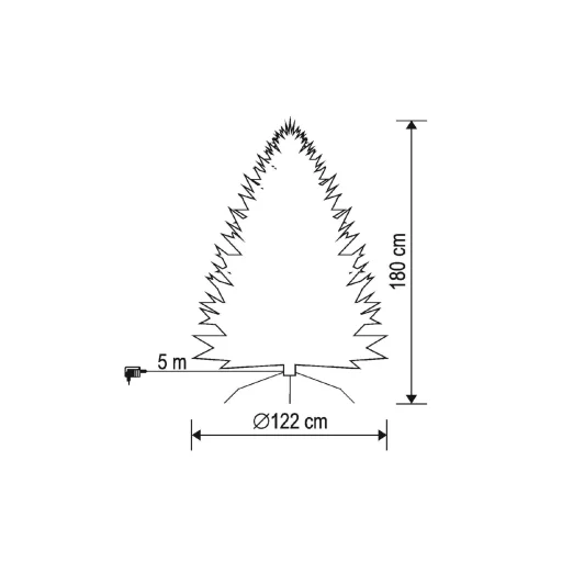 HOME KMF4LED180 umelý vianočný stromček s LED osvetlením, 180 cm, 280 ks teplých bielych LED diód, 8 programov, kovový stojan, interiérové vyhotovenie - 2