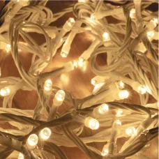 HOME DLIC120WW sorolható cluster fényfüzér, 2,5 méter, 120db melegfehér LED, fehér vezeték, kül- és beltéri kivitel
