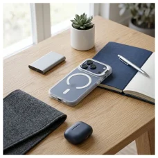 Puzdro Forcell F-Protect Shadow Stand Premium pre iPhone 18 Pro / 17 Pro, strieborné
