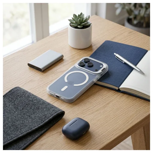Puzdro Forcell F-Protect Shadow Stand Premium pre iPhone 18 Pro / 17 Pro, strieborné - 1