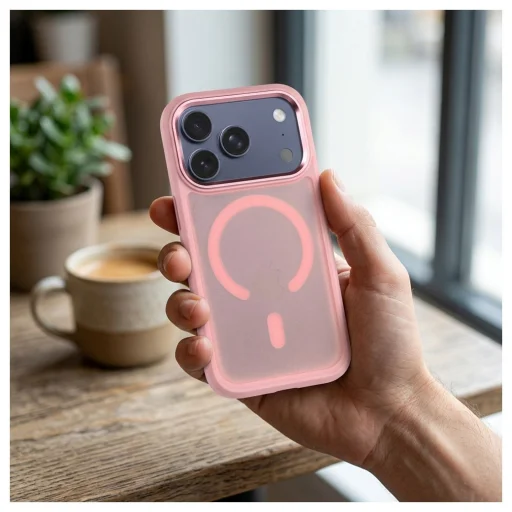 Kryt na iPhone 18 Pro / 17 Pro Forcell F-Protect dymový hybridný prémiový kompatibilný s MagSafe ružový kryt - 2