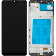 Samsung Galaxy M32 M325 LCD kijelző modul, utángyártott, fekete
