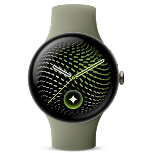 Google Pixel Watch 5 45 mm inteligentné hodinky, saténová pyritová olivová – GA10896-DE - 2