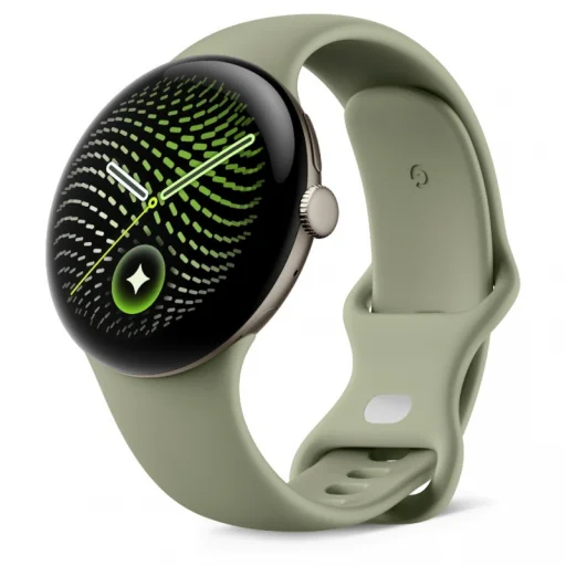 Google Pixel Watch 5 45 mm inteligentné hodinky, saténová pyritová olivová – GA10896-DE - 1