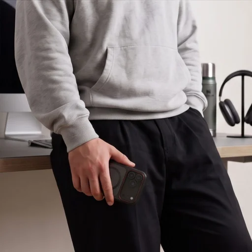 iPhone 17 Pro / 18 Pro matné čierne/červené Tech-Protect MagCam MagSafe puzdro - 8