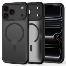  Apple iPhone 17 Pro Max / 18 Pro Max Tech-Protect MagCam MagSafe tok, matt fekete-piros