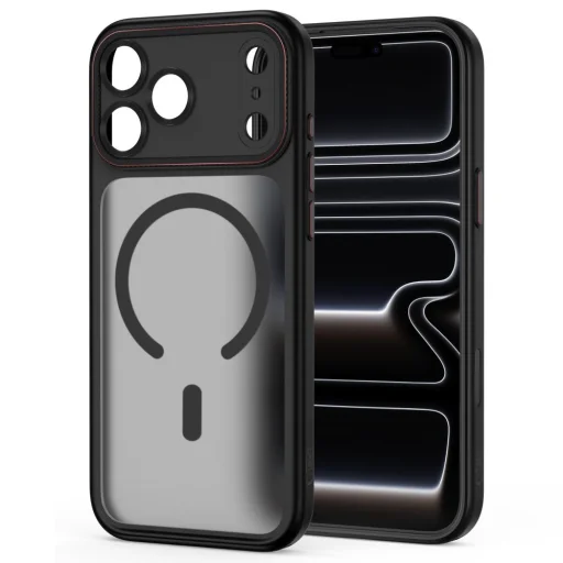 Apple iPhone 17 Pro Max / 18 Pro Max Tech-Protect MagCam MagSafe puzdro, matné čierno-červené - 2