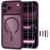 iPhone 17 Pro / 18 Pro tmavočerešňové/transparentné puzdro Tech-Protect MagOne MagSafe s ovládaním fotoaparátu + 2 ks skla thumbnail