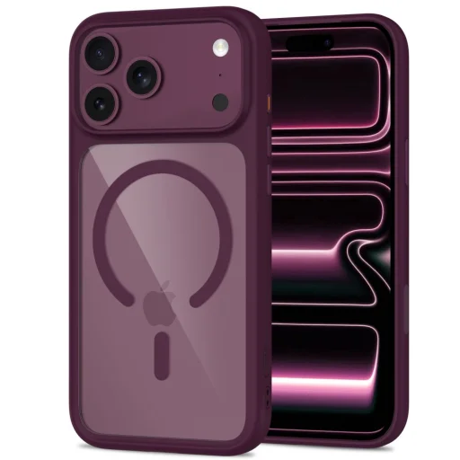 iPhone 17 Pro / 18 Pro tmavočerešňové/transparentné puzdro Tech-Protect MagOne MagSafe s ovládaním fotoaparátu + 2 ks skla - 3