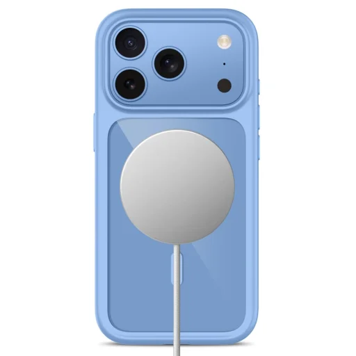 iPhone 17 Pro / 18 Pro svetlomodré/priehľadné puzdro Tech-Protect MagOne MagSafe CC s 2 ks tvrdeného skla Glass+ - 5