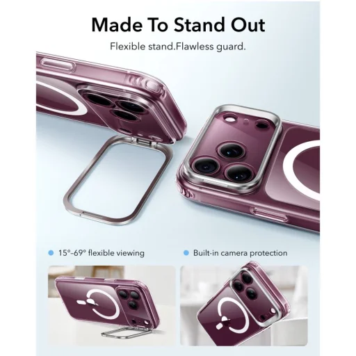 Priehľadné puzdro ESR Classic Hybrid Kickstand MagSafe pre iPhone 17 Pro / 18 Pro - 3