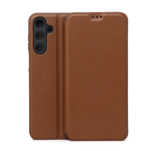 Samsung Galaxy A17 4G / A17 5G / A18 5G hnedé dotykové flipové puzdro - 1