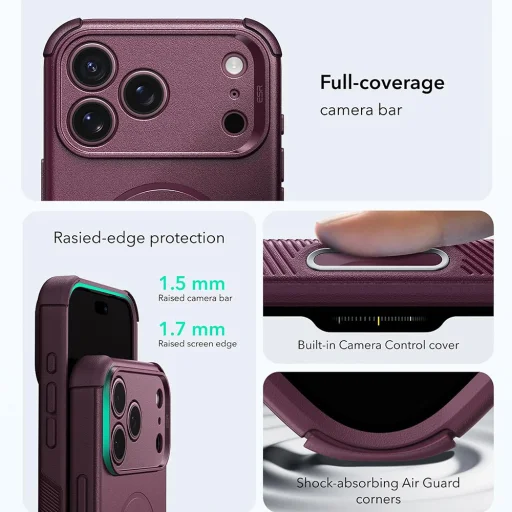 Apple iPhone 18 Pro Max / iPhone 17 Pro Max matné tmavomodré puzdro ESR Cyber HaloLock - 4