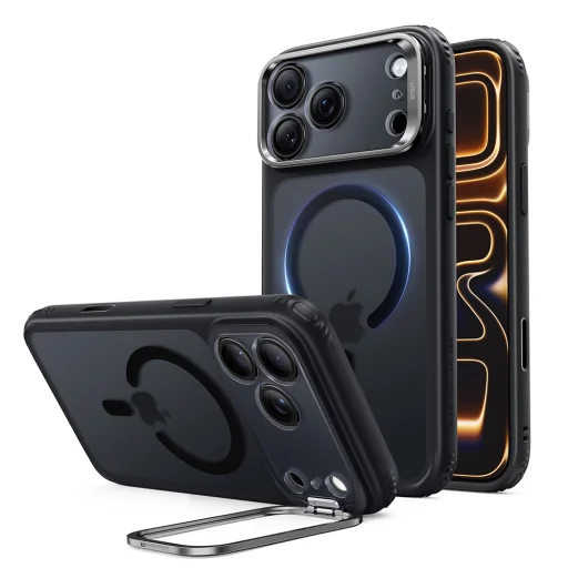 Apple iPhone 18 Pro Max / iPhone 17 Pro Max matné čierne ESR Classic Hybrid HaloLock puzdro so stojanom - 1