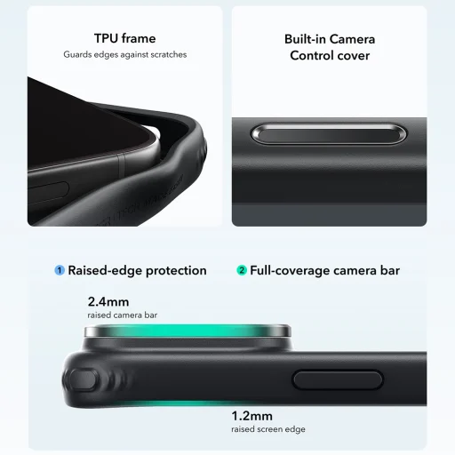 iPhone 18 Pro / iPhone 17 Pro matné čierne puzdro ESR Classic Hybrid HaloLock - 5