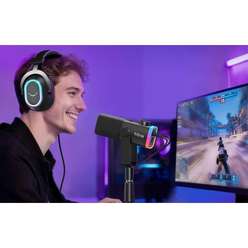 Fifine Ampligame AM8PROS čierny dynamický mikrofón - 4