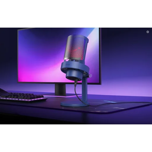 Fifine A8 Blue USB herný mikrofón s modrým RGB podsvietením - 4