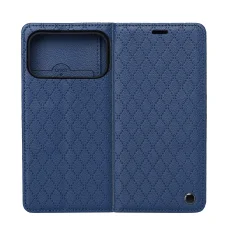 Apple iPhone 17 Pro Max / 18 Pro Max 6,9" tmavomodré knižkové puzdro z umelej kože TFO Smart Caro