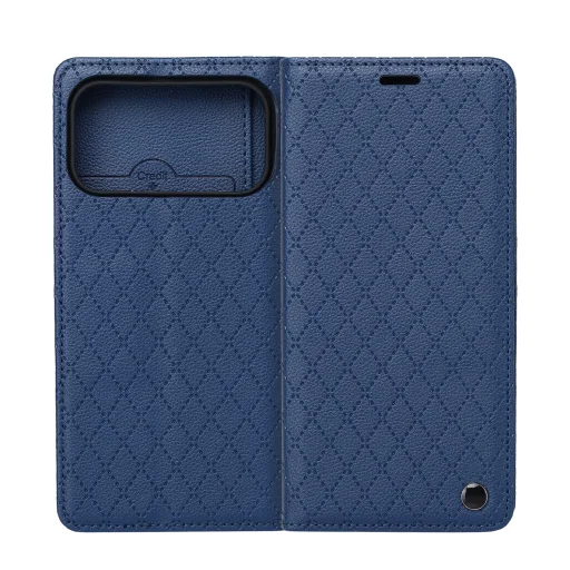 Apple iPhone 17 Pro Max / 18 Pro Max 6,9" tmavomodré knižkové puzdro z umelej kože TFO Smart Caro - 1