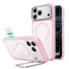 iPhone 18 Pro / iPhone 17 Pro matné žuvačkovoružové puzdro ESR Classic Hybrid HaloLock Stash Stand