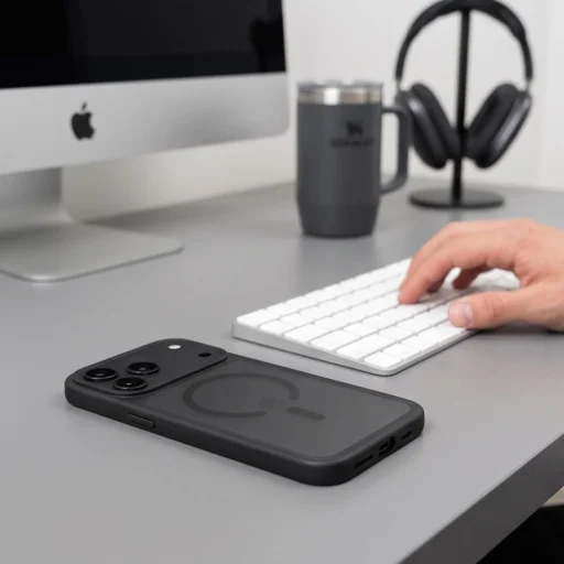 Matné čierne puzdro Tech-Protect Magmat MagSafe CC pre Apple iPhone 17 Pro Max / 18 Pro Max - 5
