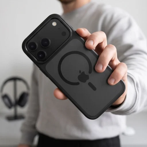 iPhone 17 Pro / 18 Pro matné čierne Tech-Protect MagStand MagSafe CC puzdro - 7