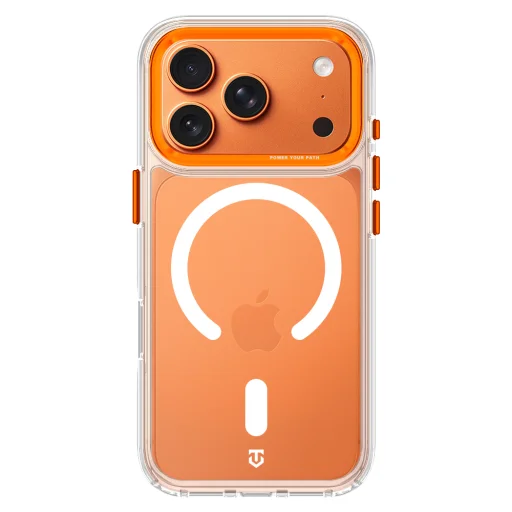 Apple iPhone 17 Pro/18 Pro oranžové Tactical MagForce 2.0 priehľadné puzdro - 3