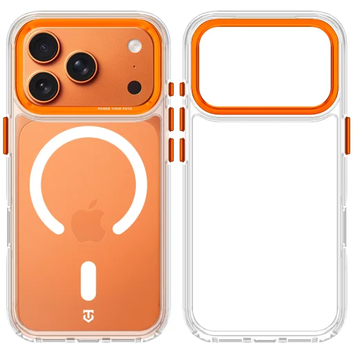 Apple iPhone 17 Pro/18 Pro oranžové Tactical MagForce 2.0 priehľadné puzdro - 5