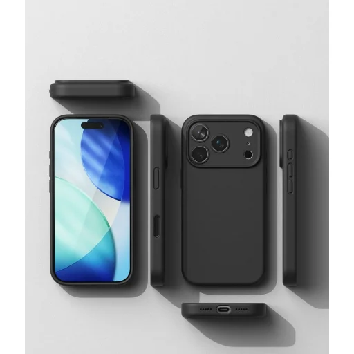 Čierne silikónové magnetické MagSafe puzdro Ringke pre iPhone 18 Pro Max - 6