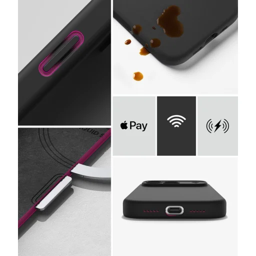 Čierne silikónové magnetické MagSafe puzdro Ringke pre iPhone 18 Pro Max - 8