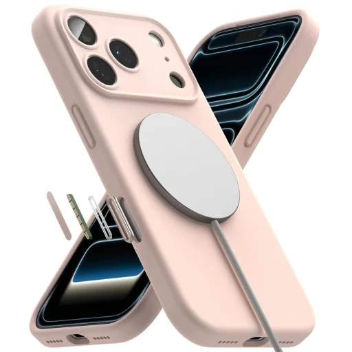 iPhone 18 Pro Max ružový piesok Ringke silikónové magnetické MagSafe puzdro - 5