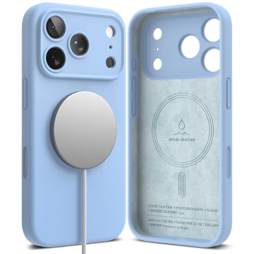 Svetlomodré silikónové puzdro Ringke Silicone Magnetic MagSafe pre iPhone 18 Pro Max - 2