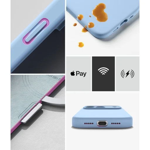 Svetlomodré silikónové puzdro Ringke Silicone Magnetic MagSafe pre iPhone 18 Pro Max - 8