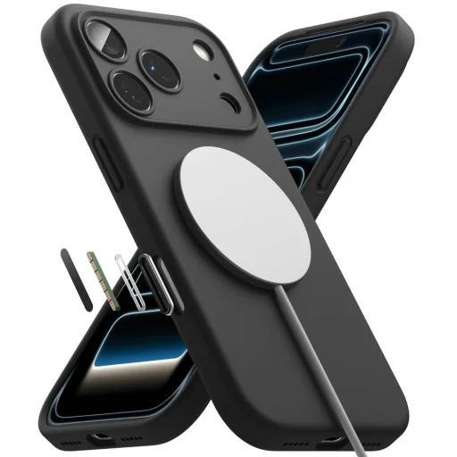 Apple iPhone 18 Pro čierne puzdro Ringke Silicone Magnetic MagSafe - 5